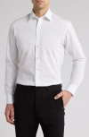 Nordstrom Non-iron Trim Fit Solid Cotton Dress Shirt In White