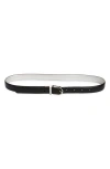 Nordstrom Nora Reversible Metallic Leather Belt In Black- Silver