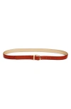Nordstrom Nora Reversible Metallic Leather Belt In Cognac- Gold