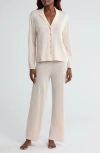 Nordstrom Notched Collar Cashmere Pajamas In Pink Peony Bud