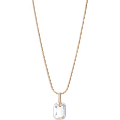 Nordstrom Octagon Crystal Pendant Necklace In Clear- Gold