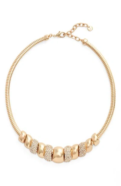 Nordstrom Omega Chain Collar Necklace In Clear- Gold