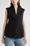 Nordstrom One-button Vest In Black