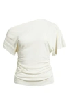 Nordstrom One Shoulder Drape Knit Top In White