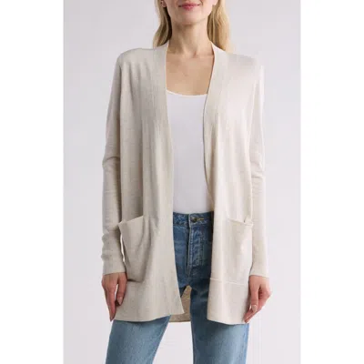 Nordstrom Open Front Cardigan In Beige Oatmeal Light Heather