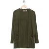 Nordstrom Open Front Cardigan In Green Forest Heather