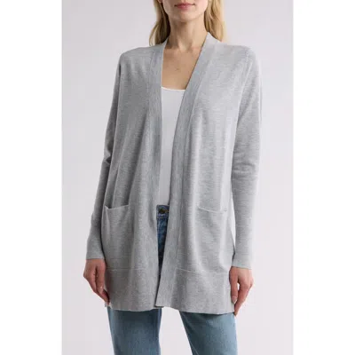 Nordstrom Open Front Cardigan In Grey Heather