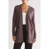Nordstrom Open Front Cardigan In Grey Plum