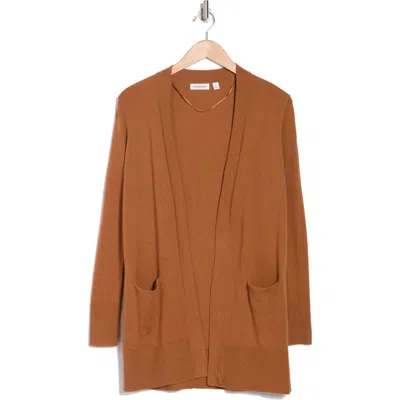 Nordstrom Open Front Cardigan In Rust Argan Oil