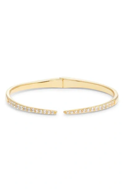 Nordstrom Cubic Zirconia Station Bangle Bracelet In Clear- Gold
