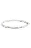 Nordstrom Cubic Zirconia Station Bangle Bracelet In Clear- Silver