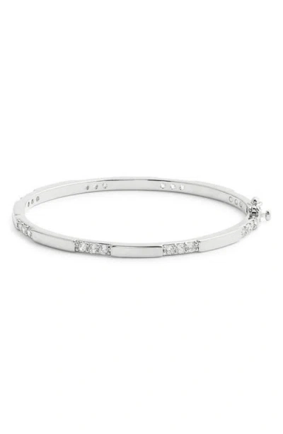 Nordstrom Cubic Zirconia Station Bangle Bracelet In Clear- Silver