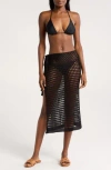 Nordstrom Open Stitch Cover-up Skirt In Black
