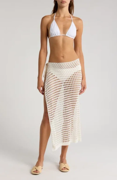 Nordstrom Open Stitch Cover-up Skirt In White