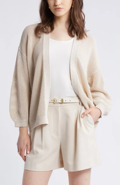 Nordstrom Open Stitch Open Front Cotton Cardigan In Beige Beach