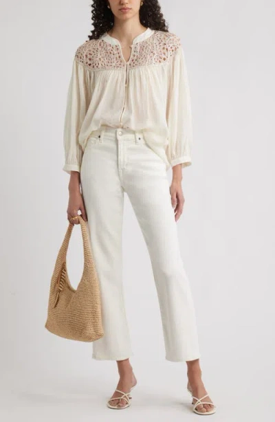 Nordstrom Open Stitch Top In White