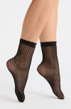 Nordstrom Openwork Anklet Socks In Black