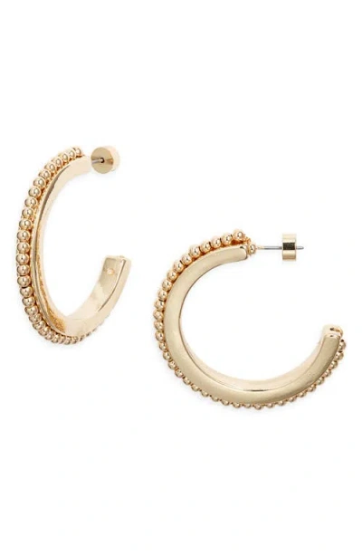 Nordstrom Orb Inset Hoop Earrings In Gold