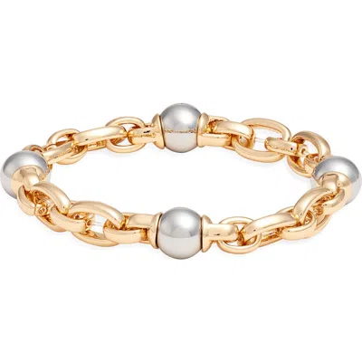 Nordstrom Orb Station Chain Stretch Bracelet In Gold