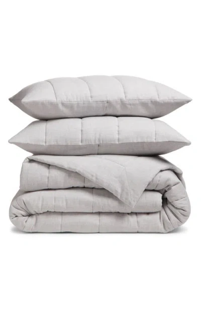 Nordstrom Organic Cotton Mélange Quilted Comforter & Shams Set In Gray