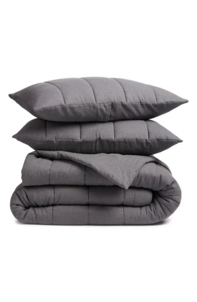 Nordstrom Organic Cotton Mélange Quilted Comforter & Shams Set In Gray