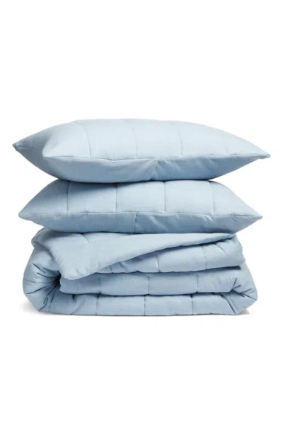 Nordstrom Organic Cttn Melange Quilt Set In Blue