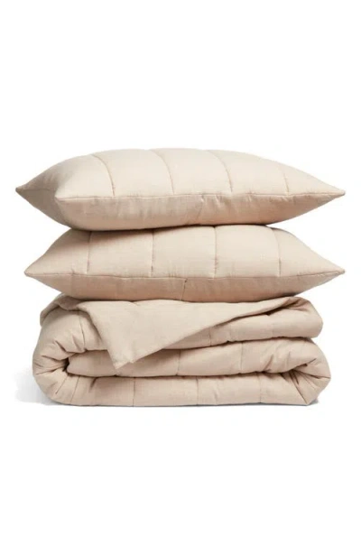 Nordstrom Organic Cttn Melange Quilt Set In Neutral