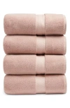 Nordstrom Organic Hydrocotton Set Of 4 Bath Towels $140 Value In Brown