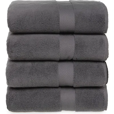 Nordstrom Organic Hydrocotton Set Of 4 Bath Towels $140 Value In Gray