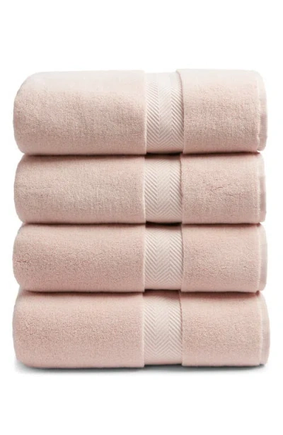 Nordstrom Organic Hydrocotton Set Of 4 Bath Towels $140 Value In Pink