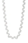 Nordstrom Oval Cubic Zirconia Foldover Collar Necklace