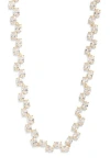 Nordstrom Oval Cubic Zirconia Foldover Collar Necklace In Clear- Gold