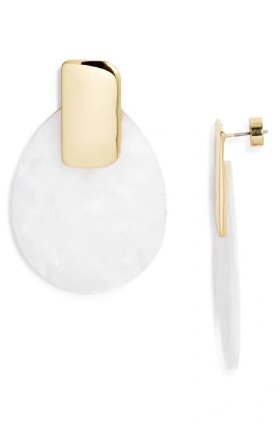 Nordstrom Oval Drop Earrings In White