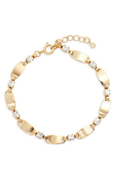 Nordstrom Oval Link Cubic Zirconia Bracelet In Gold