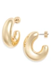 Nordstrom Oval Polished Hoop Earrings In Gold