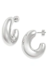 Nordstrom Oval Polished Hoop Earrings In Metallic