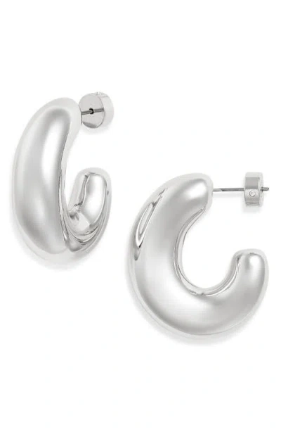 Nordstrom Oval Polished Hoop Earrings In Metallic