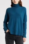 Nordstrom Oversize Cashmere Turtleneck Sweater In Blue