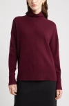 Nordstrom Oversize Cashmere Turtleneck Sweater In Burgundy