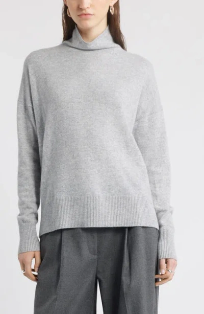 Nordstrom Oversize Cashmere Turtleneck Sweater In Gray