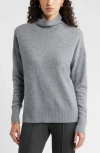 Nordstrom Oversize Cashmere Turtleneck Sweater In Gray
