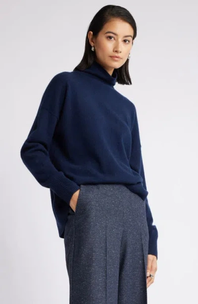 Nordstrom Oversize Cashmere Turtleneck Sweater In Navy Night