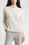 Nordstrom Oversize Cashmere Turtleneck Sweater In Neutral