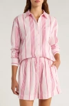 Nordstrom Oversize Stripe Cotton Short Pajamas In Pink