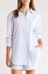 Nordstrom Oversize Stripe Cotton Short Pajamas In Blue