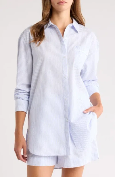 Nordstrom Oversize Stripe Cotton Short Pajamas In Blue