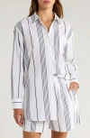 Nordstrom Oversize Stripe Cotton Short Pajamas In White