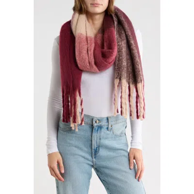 Nordstrom Oversized Brushed Scarf In Burgundy Buckcheck