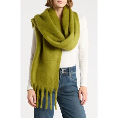 Nordstrom Oversized Brushed Scarf In Olive