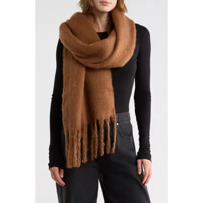 Nordstrom Oversized Brushed Scarf In Tan
